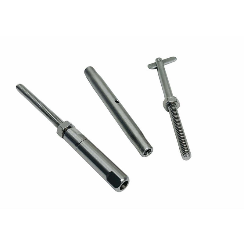 4 Pcs 3/16" Push And Go Drop Pin Turnbuckle 1/4"-20 Thread T316 Stainless Steel