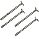 4 Pcs 3/16" Push And Go Deck Toggle Turnbuckle 1/4"-20 Thread Stainless Steel