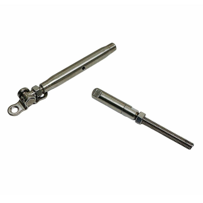 4 Pcs 3/16" Push And Go Deck Toggle Turnbuckle 1/4"-20 Thread Stainless Steel