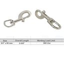 T316 Stainless Steel Swivel Eye Bolt Snap Hook, Marine Grade Boat Clip for Rigging, Sailing, Dock, and Deck Hardware - PACK 5