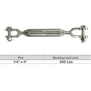 T316 Stainless Steel Marine HOOK HOOK, JAW JAW Turnbuckle