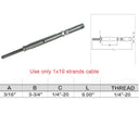 Marine Push And Go Threaded Turnbuckle For Cable Wire T316 Stainless Steel