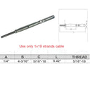 Marine Push And Go Threaded Turnbuckle For Cable Wire T316 Stainless Steel