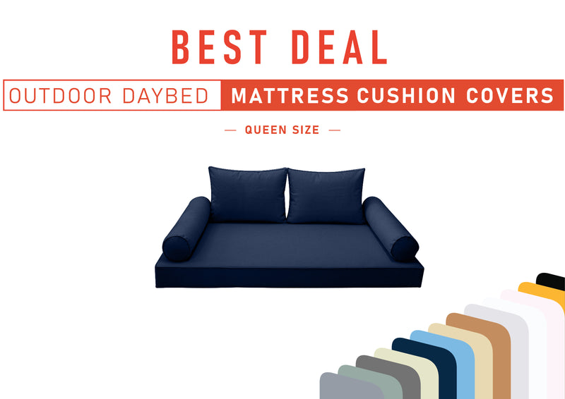 Model-1 QUEEN SIZE Daybed Mattress Bolster Pillow Cushion Outdoor COVER ONLY