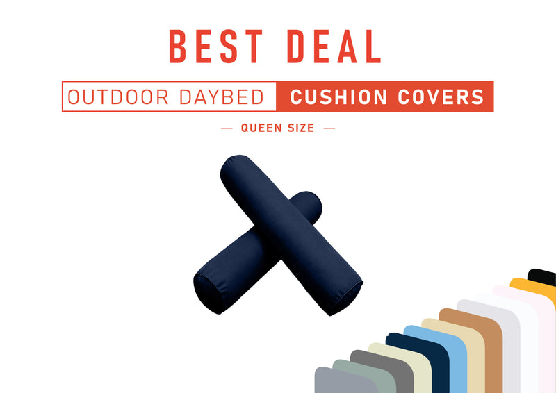 Model-5 QUEEN SIZE Daybed Bolster Pillow Cushion Outdoor COVER ONLY