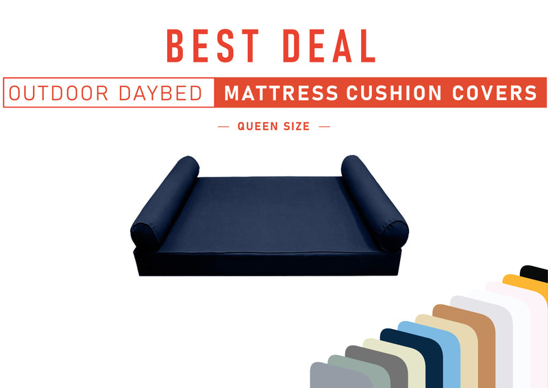 Model-5 QUEEN SIZE Daybed Mattress Bolster Pillow Cushion Outdoor COVER ONLY