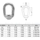 Threaded Eye Nut Ring Oval Lifting Marine Forged Style Stainless Steel T316