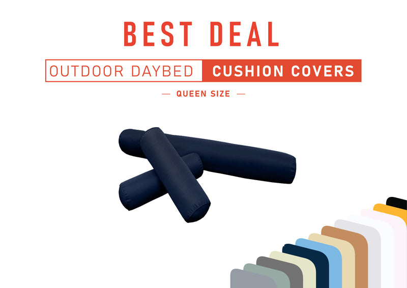Model-6 QUEEN SIZE Daybed Bolster Pillow Cushion Outdoor COVER ONLY