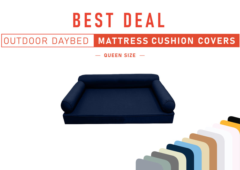 Model-6 QUEEN SIZE Daybed Mattress Bolster Pillow Cushion Outdoor COVER ONLY