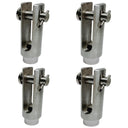 3/8"-16 Right Handed Threaded Yoke End 1200 Lbs WLL Stainless Steel T316 4 Pcs