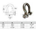 316 Stainless Steel Drop Forged Mil-Spec Bolt Pin Anchor Shackle