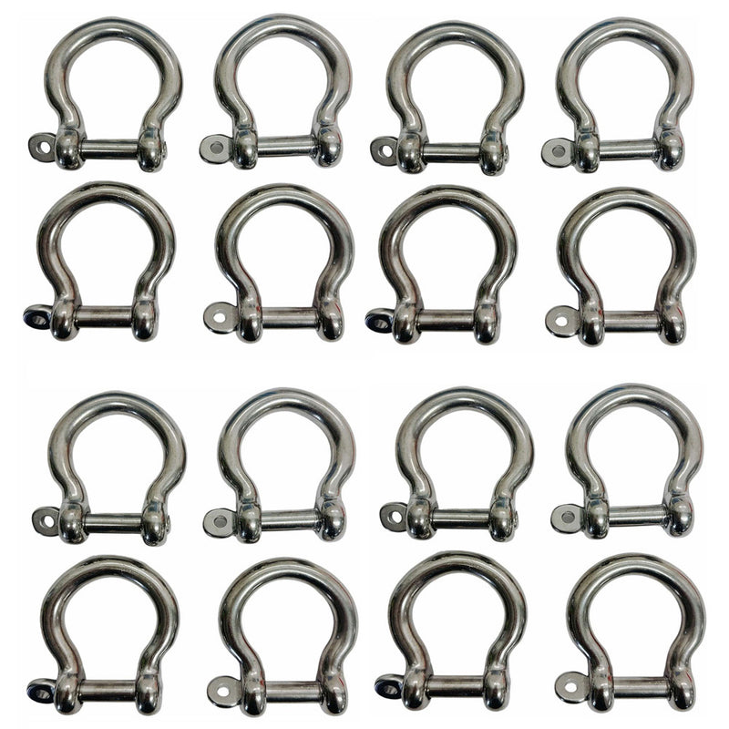 20 Pcs 1/2" Captive Pin Anchor Rigging Bow Shackle Stainless Steel WLL 1,600 Lbs