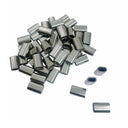 50 Pcs Stainless Steel Wire Rope Clip 1/4" Oval Crimping Sleeve Tube Connector