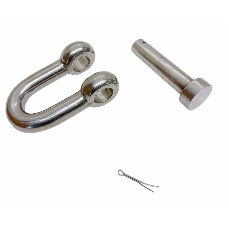 4 Pcs Mil-Spec Forged 5/8" Round Pin Chain Shackle 4,000 Lb WLL Stainless Steel