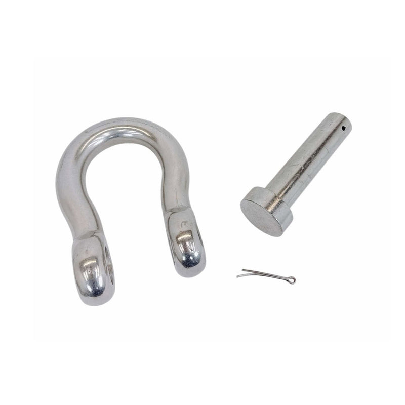 Marine Mil-Spec 1" Round Pin Anchor Shackle 10,000Lb WLL Forged Stainless Steel