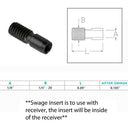 10 Pcs T316 Stainless Steel Black Oxide 1/4"-20 Swage Insert For 1/8" Cable Wire Rope