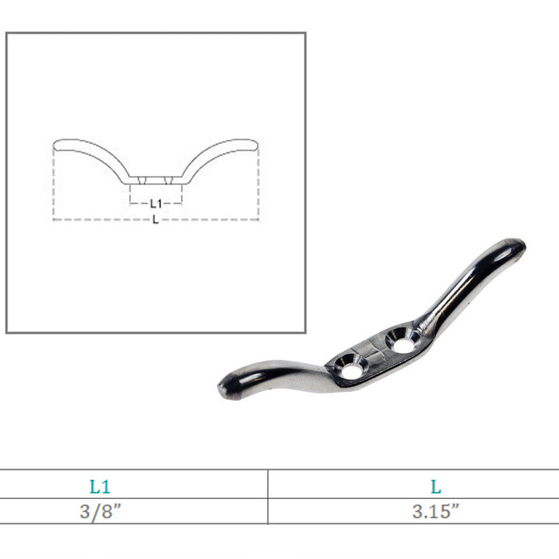 3-3/16" Marine Hardware Stainless Steel Rope Cleat Steel Deck Boat Cleat 10 Pcs