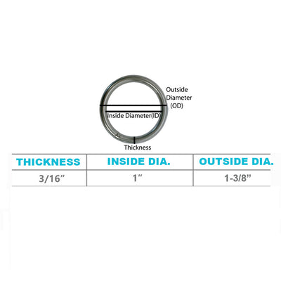 2000 Lbs WLL Marine Stainless Steel Round Ring Link Connect 3/16" Boat Yatch