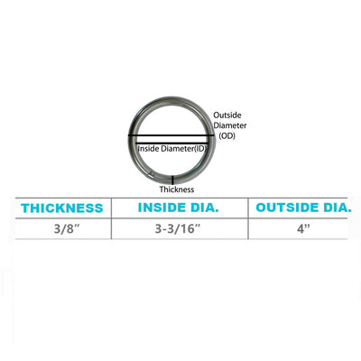 3,200 Lbs WLL Marine Stainless Steel Round Ring Link Connect 3/8" Boat Yatch