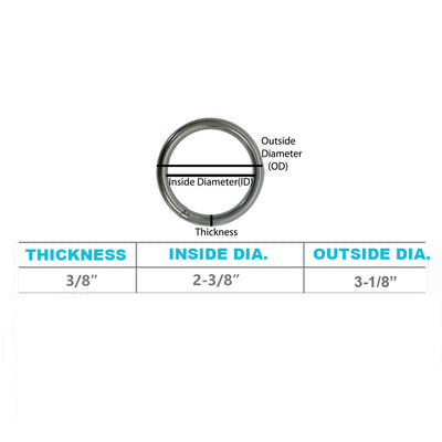 4000 Lbs WLL Marine Stainless Steel Round Ring Link Connect 3/8" Boat Yatch 4 Pc