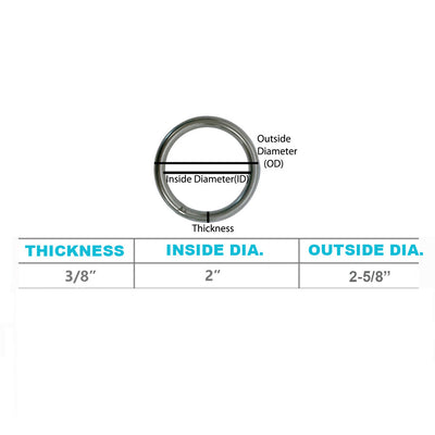 4400 Lbs WLL Marine Stainless Steel Round Ring Link Connect 3/8" Boat Yatch