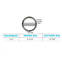 5600 Lbs WLL Marine Stainless Steel Round Ring Link Connect 1/2" Boat Yatch