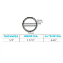 12000 Lbs WLL Marine Stainless Steel Round Ring Link Connect 5/8" Boat Yatch