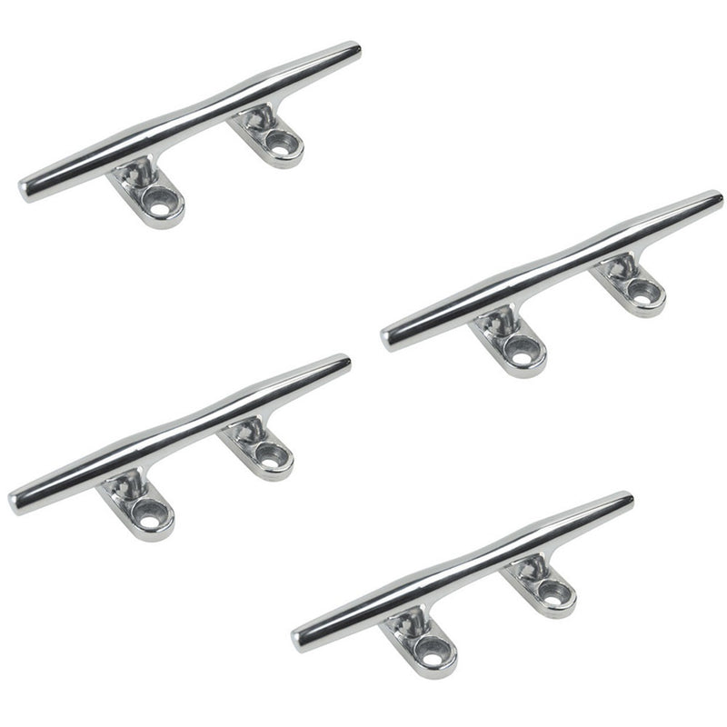 8" Blue Water Open Base Cleat Stainless Steel for Rope Tie on Boat Yacht