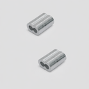 2 Pcs 3/8" Aluminum Crimping Loop Sleeve Wire Rope Sleeves Double Barrel Ferrule