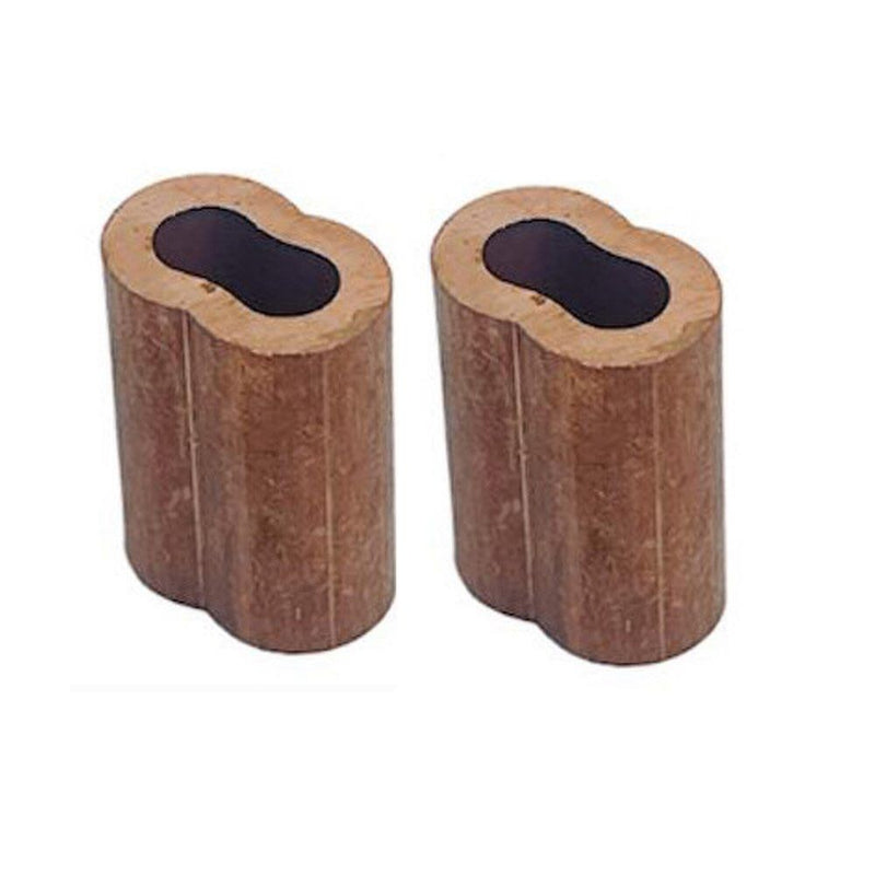 3/32" Copper Crimping Loop Sleeve Wire Rope Sleeves Double Barrel Ferrule 2 Pc