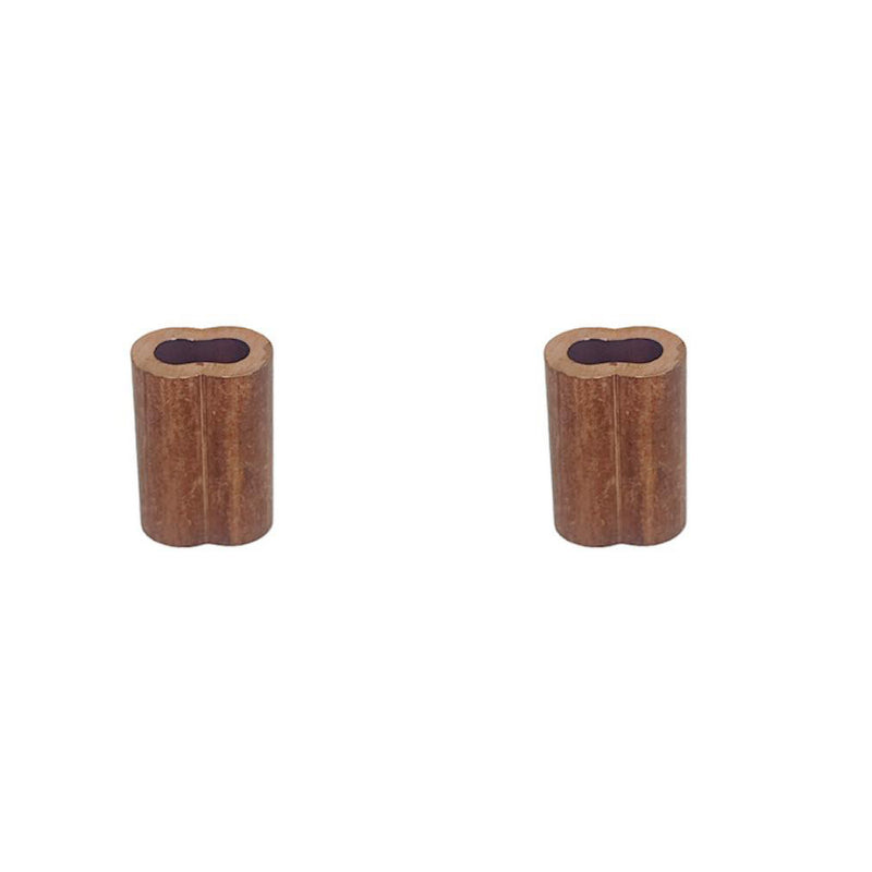1/8" Copper Crimping Loop Sleeve Wire Rope Sleeves Double Barrel Ferrule 10 Pc