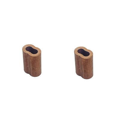 1/8" Copper Crimping Loop Sleeve Wire Rope Sleeves Double Barrel Ferrule 10 Pc