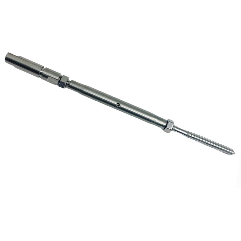 Stainless Steel Marine Swageless & Lag Turnbuckle For 3/16" Cable Wire Rope 10Pc