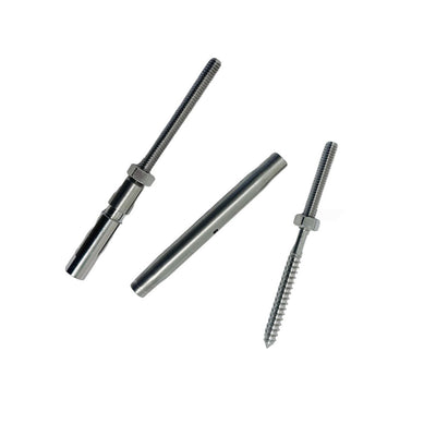 Stainless Steel Marine Swageless & Lag Turnbuckle For 3/16" Cable Wire Rope 10Pc