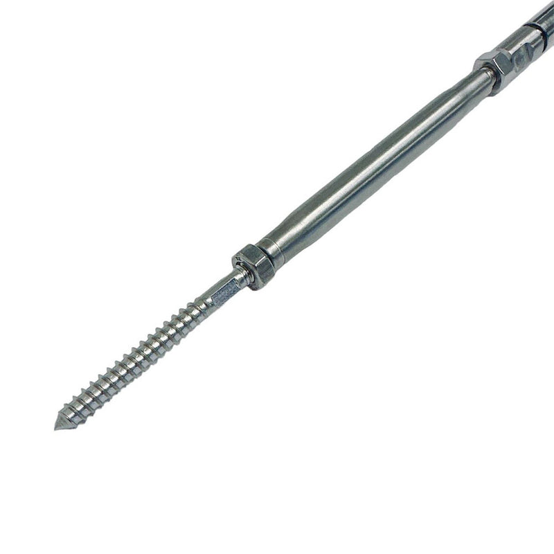 Stainless Steel Marine Swageless & Lag Turnbuckle For 3/16" Cable Wire Rope 10Pc