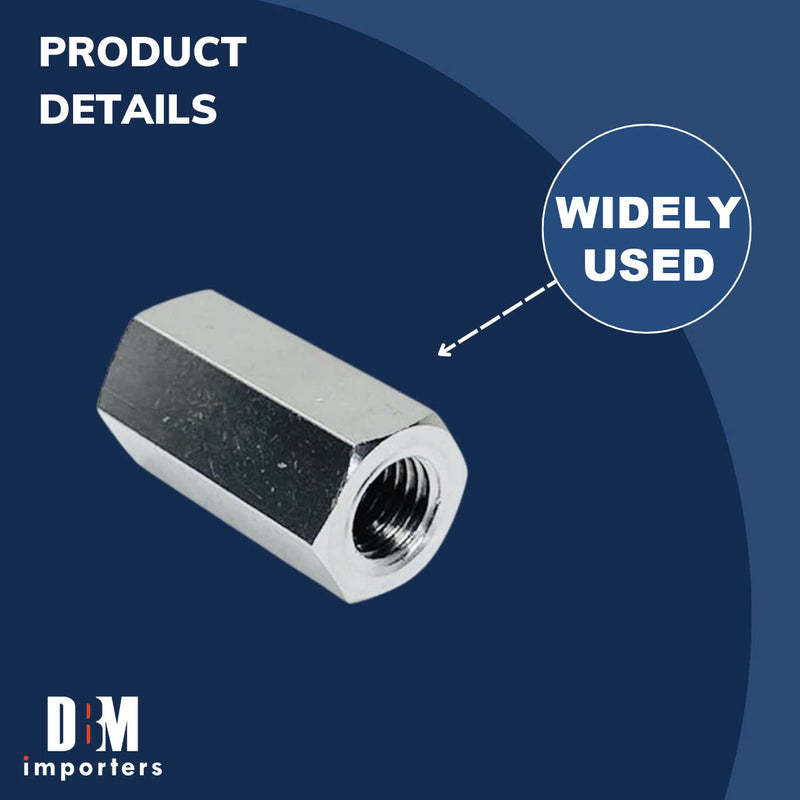 Marine Grade 1/4" Coupling Nut Connecting Nut Fully Thread Stainless Steel T316