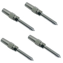 Marine 3/16" Swageless Lag Stud Cable Rail Wire Rope Railing,Stainless Steel 4Pc