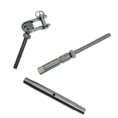 Marine Swageless & Toggle Turnbuckle For 1/8" Cable Rail Wire,Stainless Steel