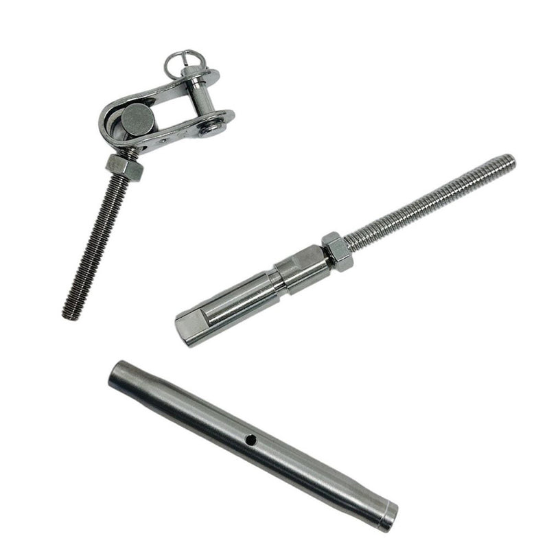 Marine Swageless & Toggle Turnbuckle For 1/8" Cable Rail Wire,Stainless Steel