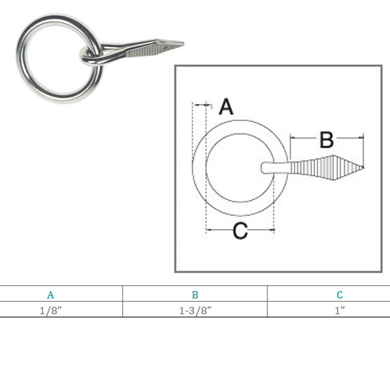 Marine 1/8" Ring Nail Link Connect Sailing Welded Ring,Stainless Steel 10Pc