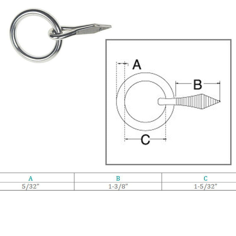 Marine 5/32" Ring Nail Link Connect Yacht Sailing Welded Ring,Stainless Steel