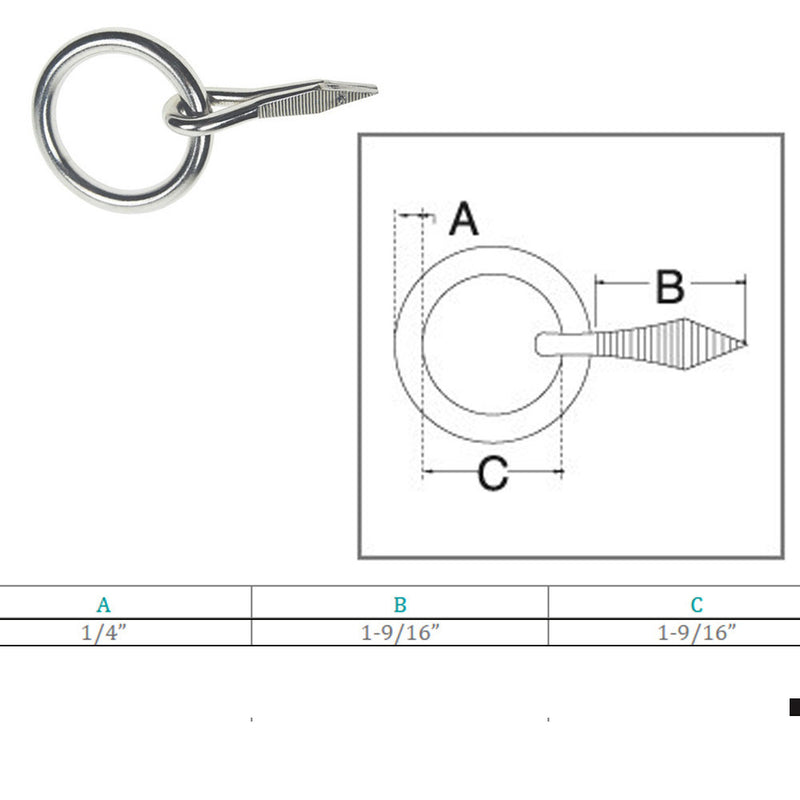 Marine 1/4" Ring Nail Link Connect Yacht Sailing Welded Ring,Stainless Steel