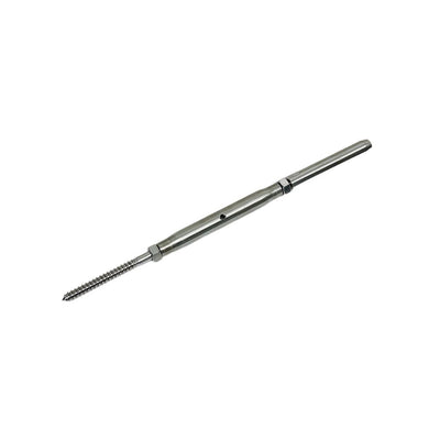 Marine 1/4" Threaded Lag & Swage Stud Turnbuckle 3/16" Cable Stainless Steel