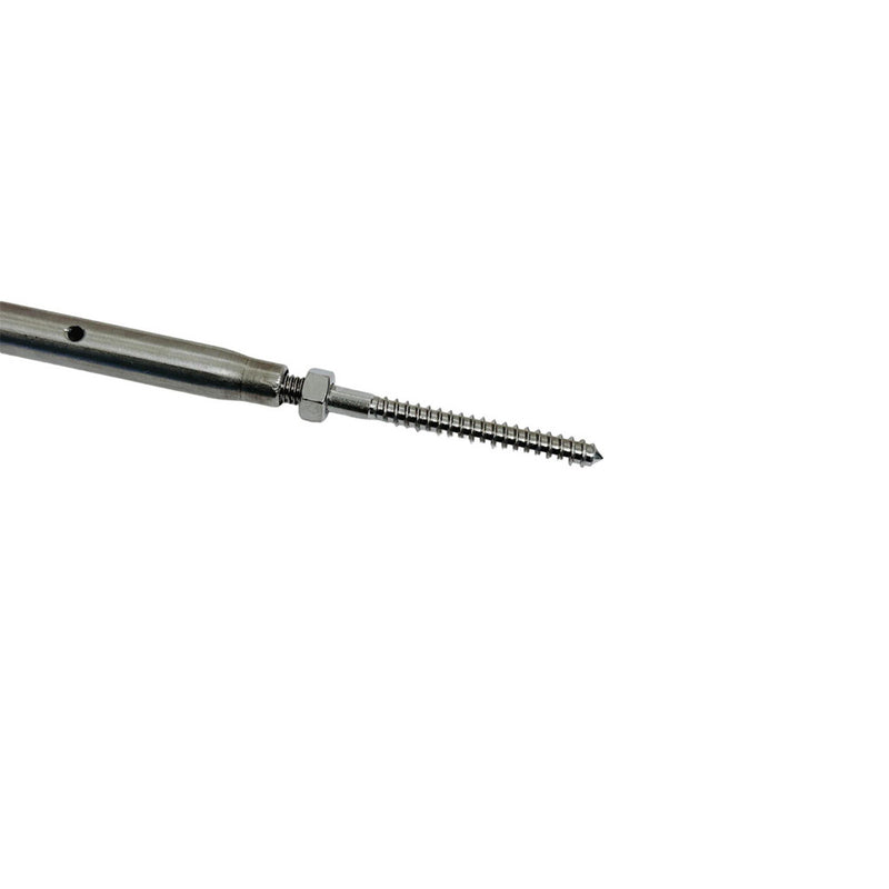 Marine 5/16" Threaded Lag Swage Stud Turnbuckle 3/16" Cable Stainless Steel 4Pcs