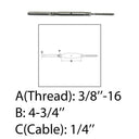 Marine 3/8" Threaded Lag & Swage Stud Turnbuckle 1/4" Cable Stainless Steel 4Pcs
