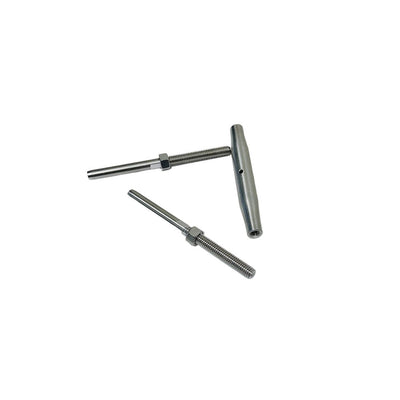3/8" Thread Swage Stud & Stud Pipe Turnbuckle 1/4" Cable Stainless Steel 4 Pcs