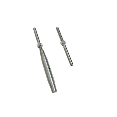 3/8" Thread Swage Stud & Stud Pipe Turnbuckle 1/4" Cable Stainless Steel 4 Pcs