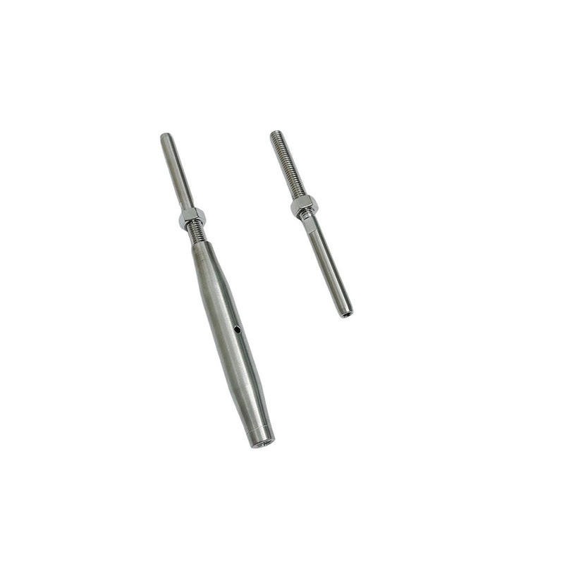 3/8" Thread Swage Stud & Stud Pipe Turnbuckle 1/4" Cable Stainless Steel 4 Pcs