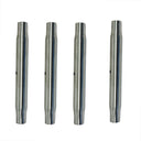 Marine Boat Stainless Steel T316 Pipe Style Turnbuckle Body 3/16" x 3-5/16" 4Pcs