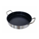 Non-Stick Round Stainless Steel Flat Comal Griddle Pan Grill Tray Cook 16-1/2"